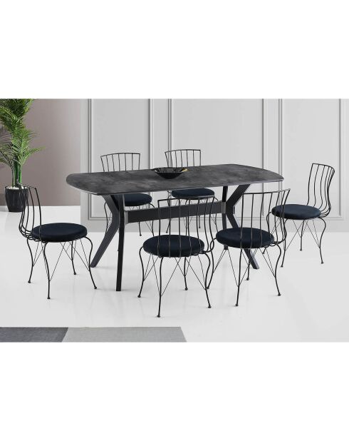 Table à manger Ares 1041 noire - 180x75x80 cm