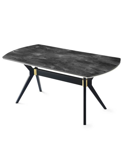 Table à manger ikon 1001 gris/noir - 180x77x90 cm