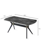 Table à manger ikon 1001 gris/noir - 180x77x90 cm