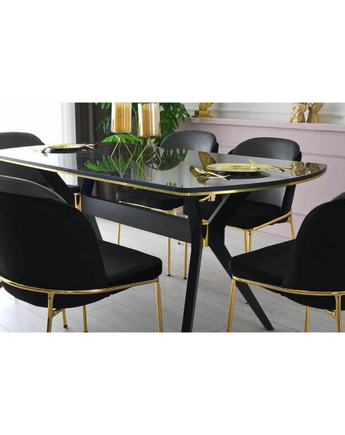 Table à manger ikon 1001 gris/noir - 180x77x90 cm