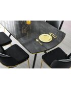 Table à manger ikon 1001 gris/noir - 180x77x90 cm