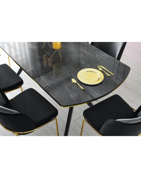 Table à manger ikon 1001 gris/noir - 180x77x90 cm