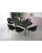 Table à manger ikon 1001 gris/noir - 180x77x90 cm