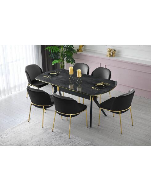 Table à manger ikon 1001 gris/noir - 180x77x90 cm