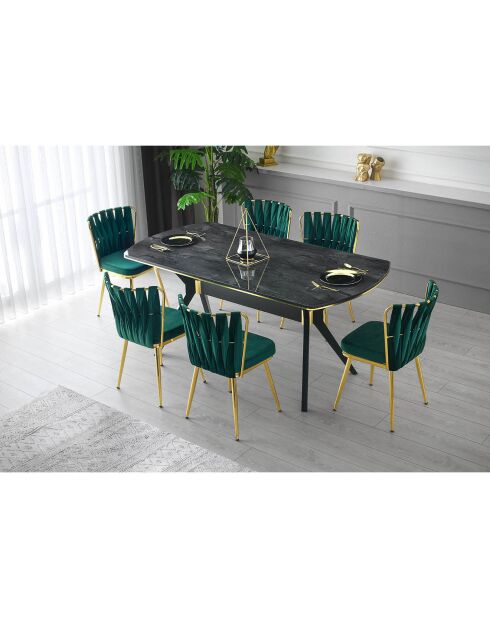 Table à manger ikon 1001 gris/noir - 180x77x90 cm