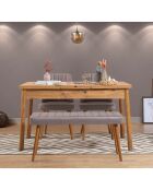 Table + 2 Chaises + Banc Santiago 0701 pin atlantique/gris