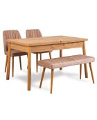Table + 2 Chaises + Banc Santiago 0900 pin atlantique/stone