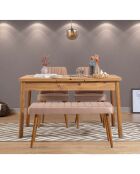 Table + 2 Chaises + Banc Santiago 0900 pin atlantique/stone