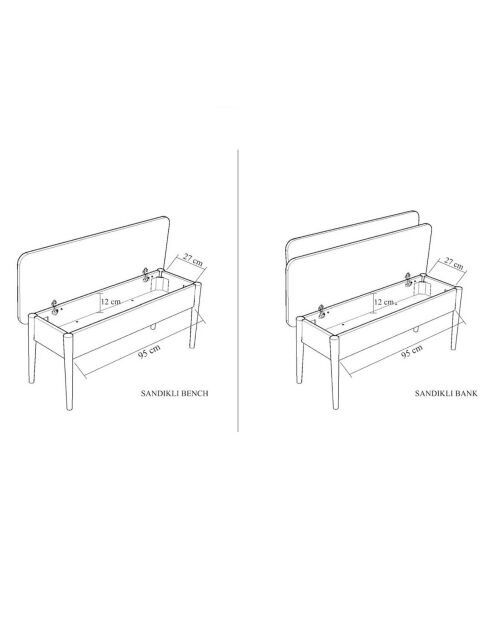 Table + 2 Chaises + Banc Vina 1070 pin atlantique