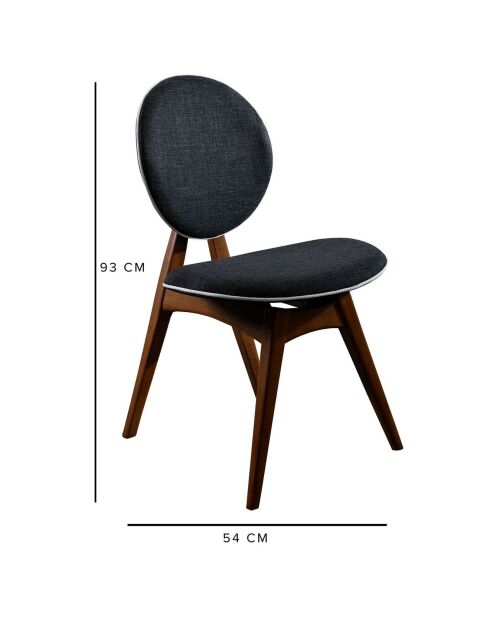 Tavolo + 4 sedie Touch in legno di noce/antracite