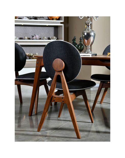 Tavolo + 4 sedie Touch in legno di noce/antracite