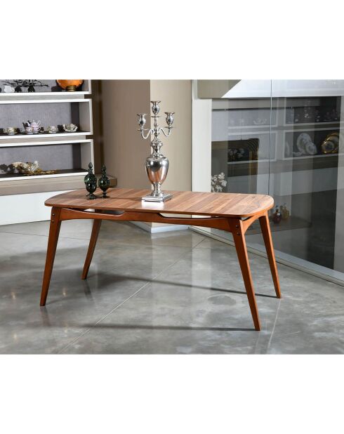 Tavolo + 4 sedie Touch in legno di noce/antracite