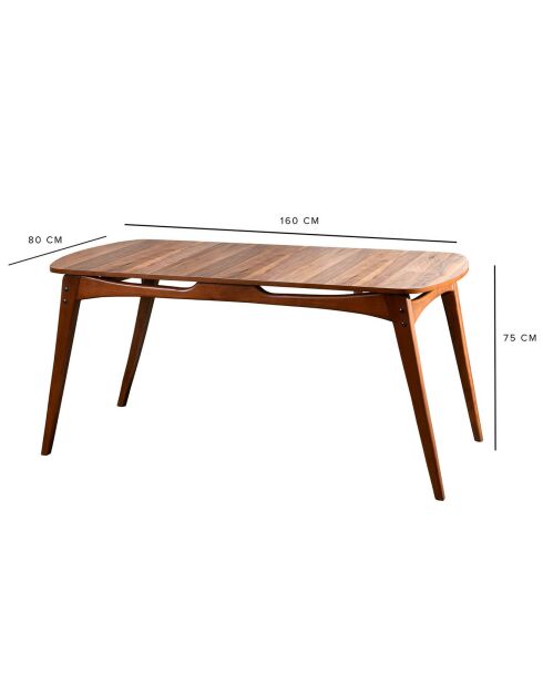 Tafel + 4 stoelen Touch Wooden walnoot/crème