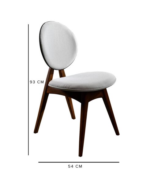 Tafel + 4 stoelen Touch Wooden walnoot/crème