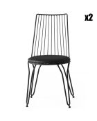 2 Chaises Ada 282 noires - 44x84x44 cm