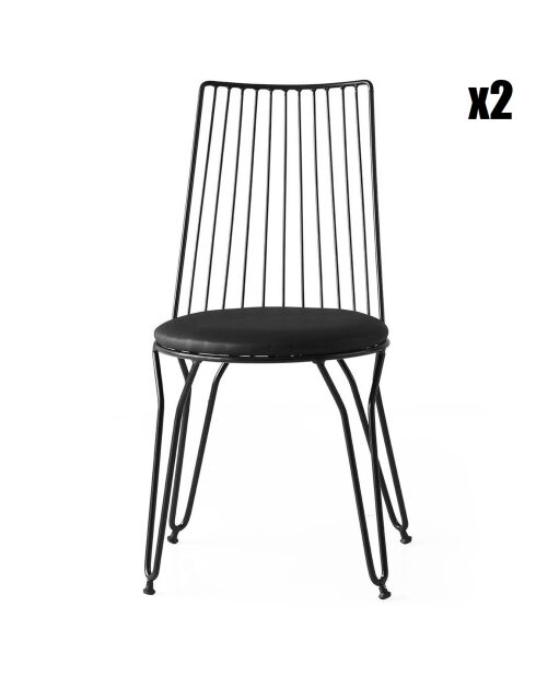 2 Chaises Ada 282 noires - 44x84x44 cm