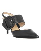 Slingback en Cuir Ilenia noir - Talon 7.5 cm