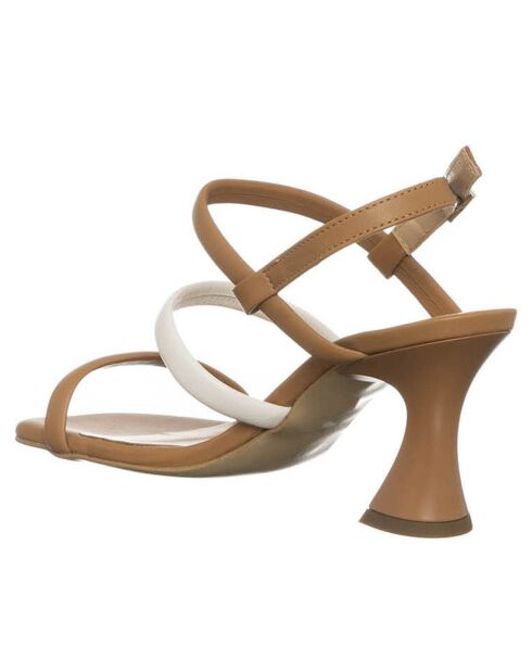 Sandales en Cuir Alexandra camel/beige - Talon 7.5 cm