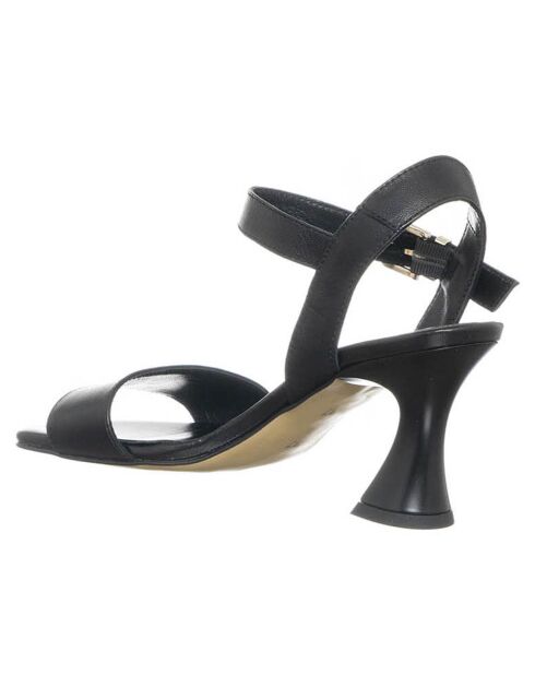 Cassandra Schwarze Ledersandalen - 8 cm Absatz