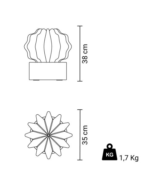 Diseño decorativo de cactus de Alessandra Baldereschi verde pavo real - 35x38x35 cm