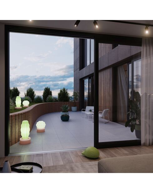 Diseño decorativo de cactus de Alessandra Baldereschi verde pavo real - 35x38x35 cm