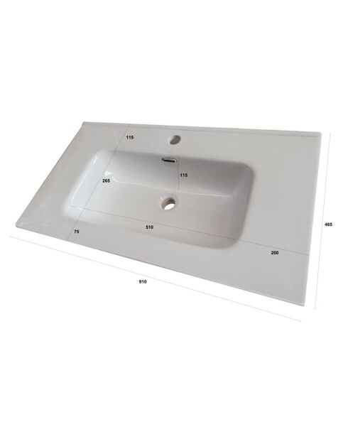 Vasque à encastrer Giotto 1 blanche - 91x46.5 cm