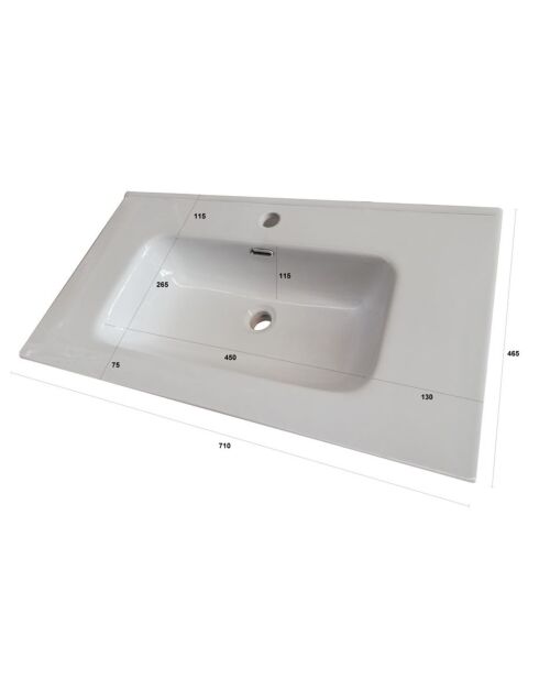 Vasque à encastrer Cesare blanche - 71x46.5 cm