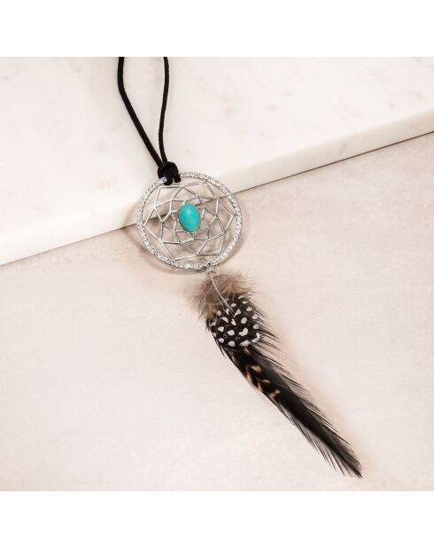 Sautoir Pendentif Suenila turquoise/argenté