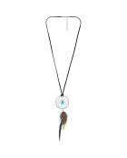 Sautoir Pendentif Suenila turquoise/argenté
