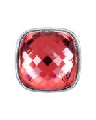 Koraalrode vierkante ring met ijsbel