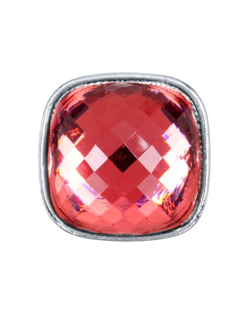 Koraalrode vierkante ring met ijsbel