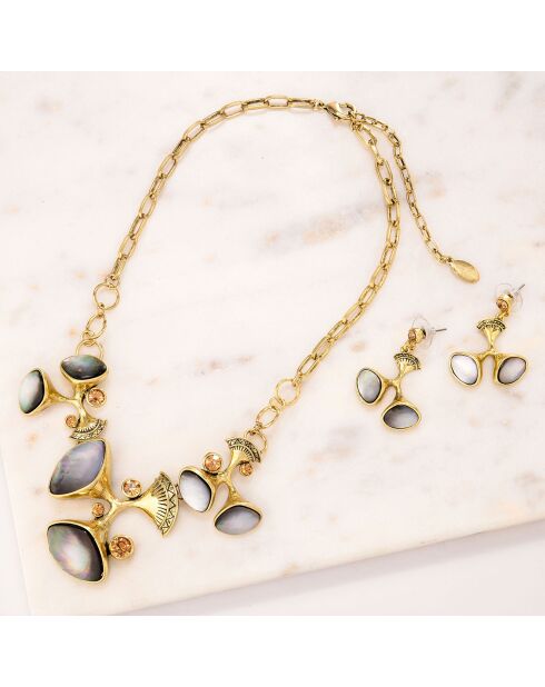 Parure Collier & Boucles d'oreilles Osnika dorée