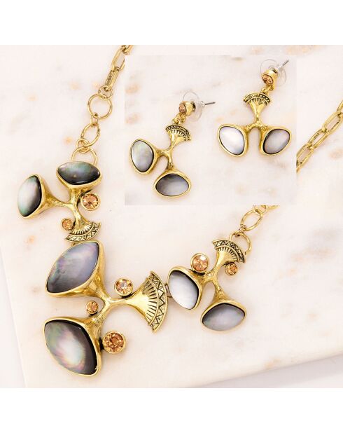 Parure Collier & Boucles d'oreilles Osnika dorée