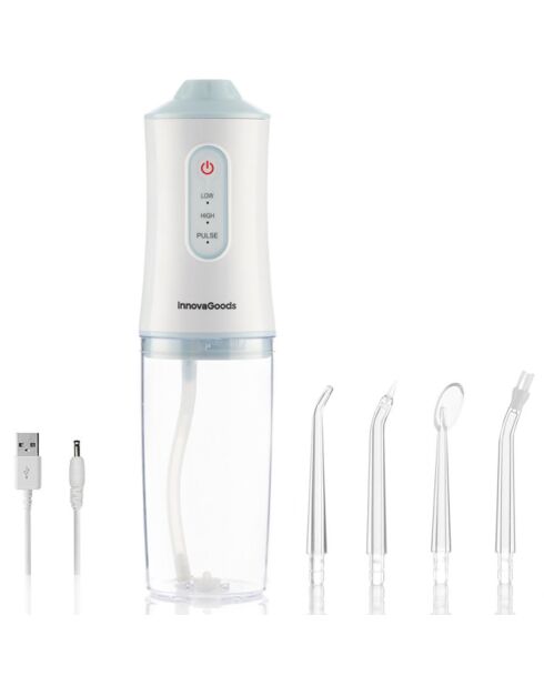 Irrigateur buccal rechargeable portable blanc