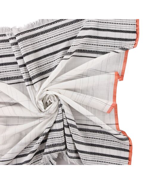 Foulard Handloom à carreaux blanc - 108x104 cm