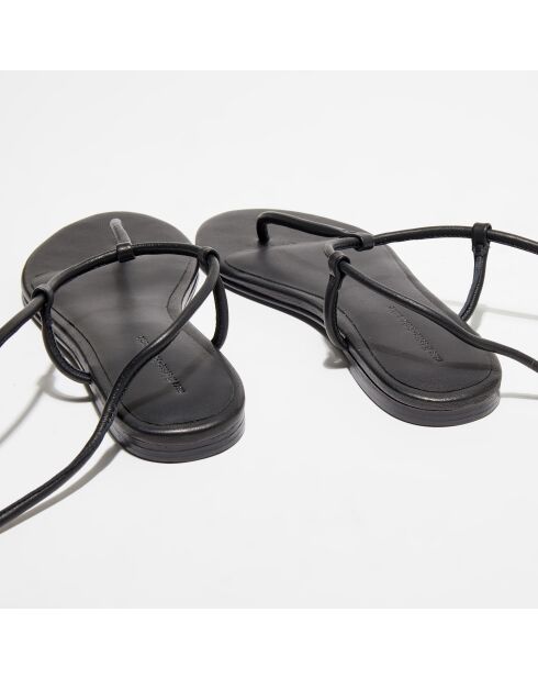 Schwarze Isaure Ledersandalen