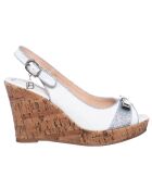 Sandales Compensées Romy blanc/argenté - Talon 9 cm