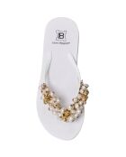 Tongs Compensées Amaya blanches - Talon 5 cm