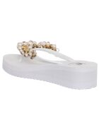 Tongs Compensées Amaya blanches - Talon 5 cm