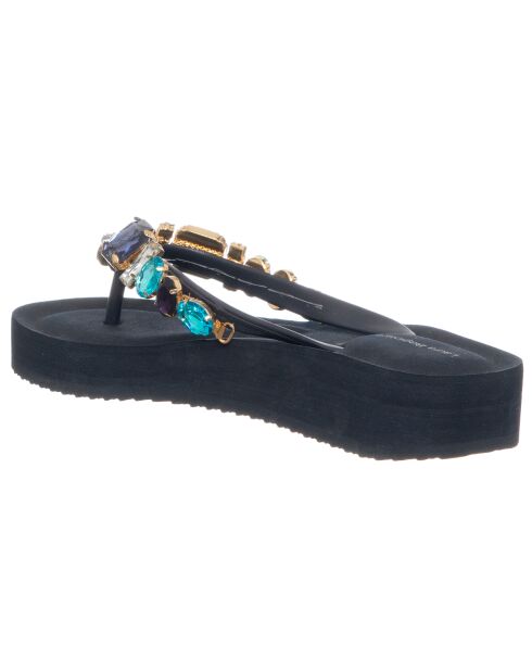 Tongs Compensées Angelica bleu marine