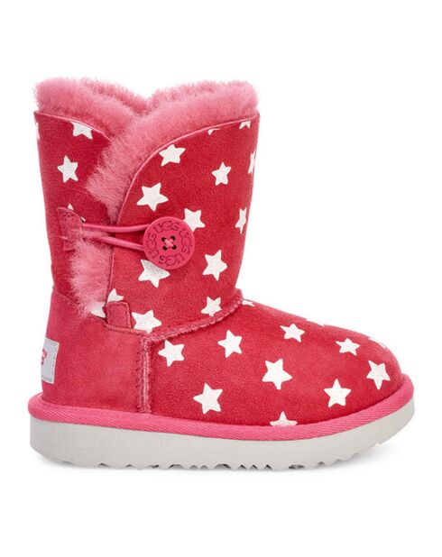 Boots fourrées Laine en Velours de cuir Bailey Button Starlight roses