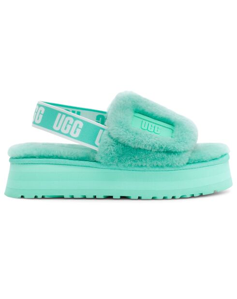 Sandales chaussons en Peau de mouton Disco Slide vertes