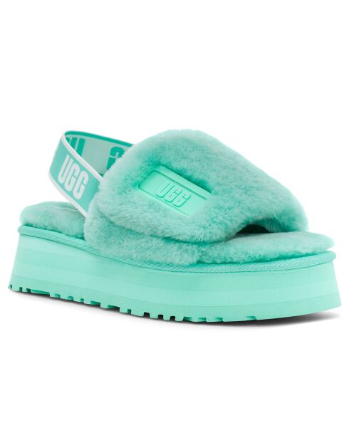 Sandales chaussons en Peau de mouton Disco Slide vertes