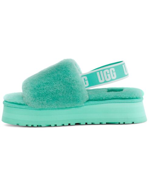Sandales chaussons en Peau de mouton Disco Slide vertes