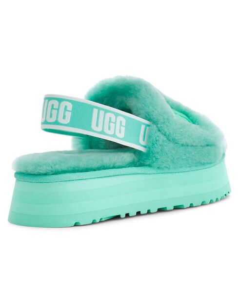 Sandales chaussons en Peau de mouton Disco Slide vertes