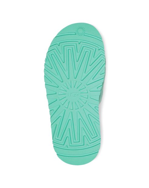 Sandales chaussons en Peau de mouton Disco Slide vertes