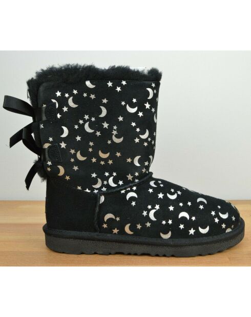 Boots fourrées Laine en Velours de cuir Bailey BoMoon and Stars noires