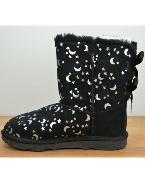 Boots fourrées Laine en Velours de cuir Bailey BoMoon and Stars noires