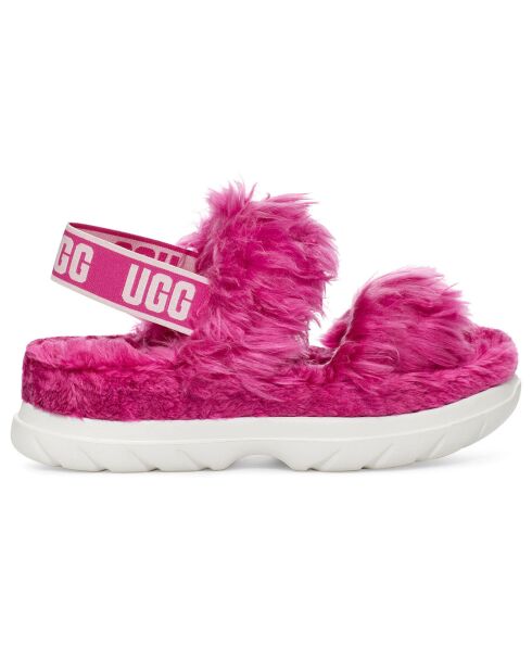 Sandales chaussons en Fausse fourrure Fluff Sugar roses