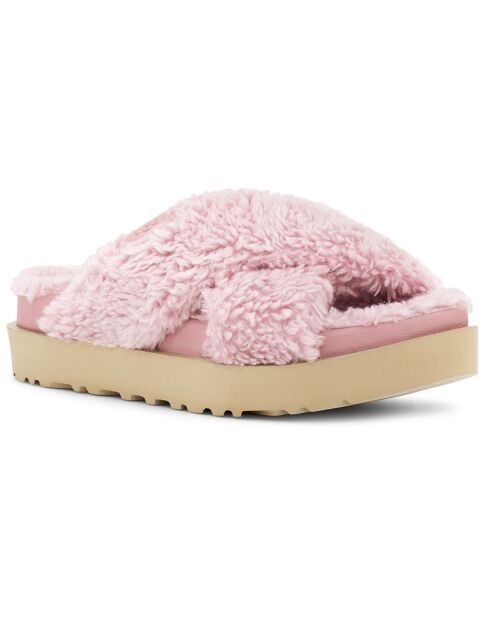 Mules fourrées en Laine  Fuzz Sugar Cross Slide roses